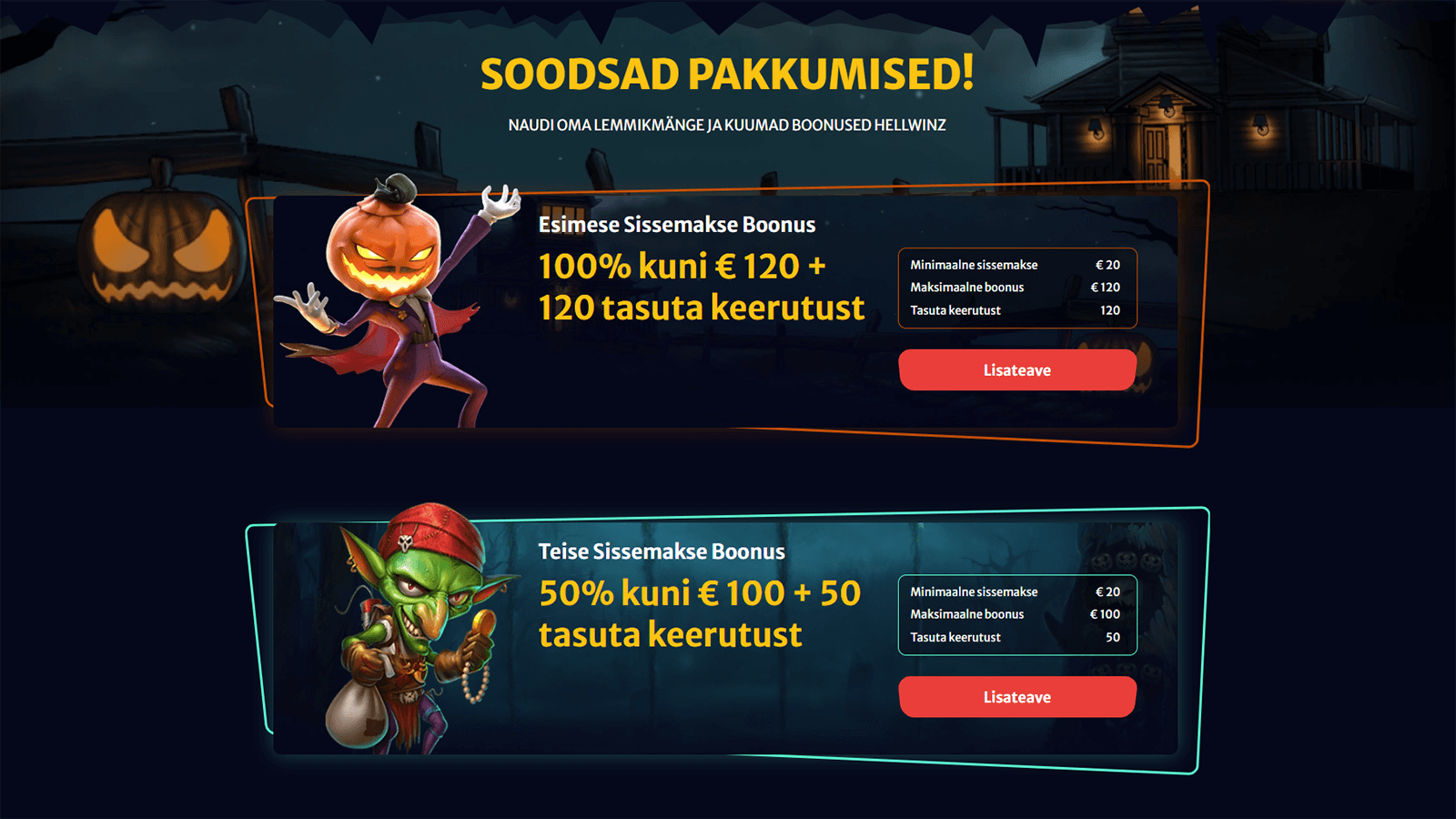 Hellwinzi kasiino tervituspakkumised Eestis